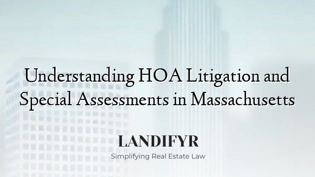 Understanding HOA Litigation and Special Assessments in Massachusetts