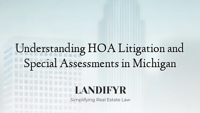Understanding HOA Litigation and Special Assessments in Michigan