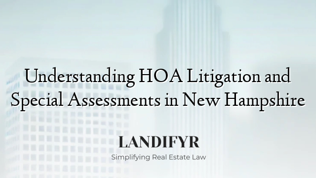 Understanding HOA Litigation and Special Assessments in New Hampshire