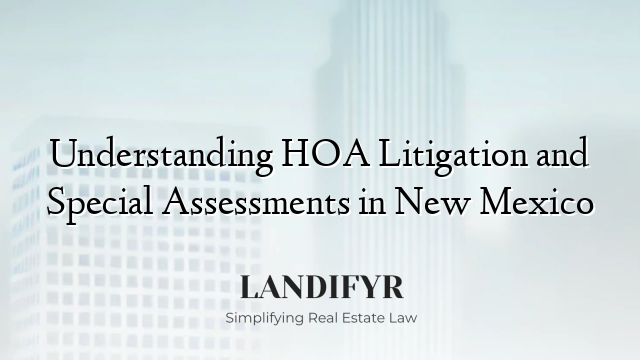 Understanding HOA Litigation and Special Assessments in New Mexico
