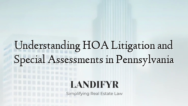 Understanding HOA Litigation and Special Assessments in Pennsylvania
