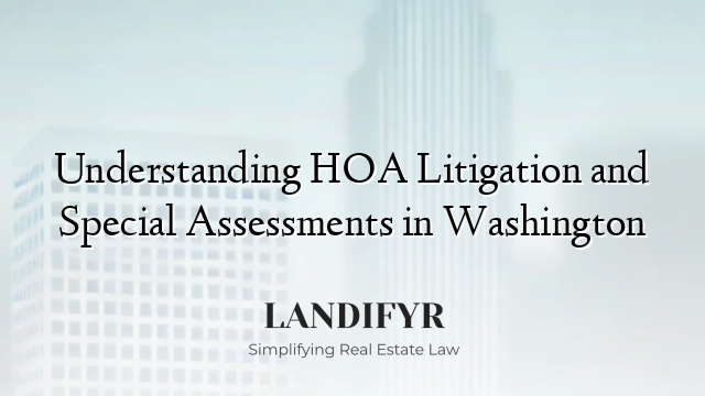 Understanding HOA Litigation and Special Assessments in Washington