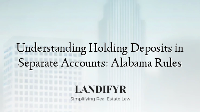 Understanding Holding Deposits in Separate Accounts: Alabama Rules