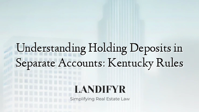 Understanding Holding Deposits in Separate Accounts: Kentucky Rules