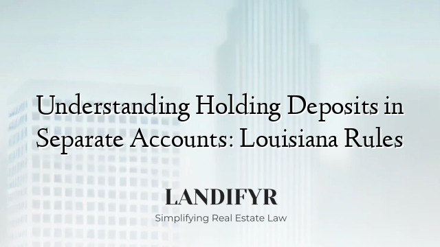 Understanding Holding Deposits in Separate Accounts: Louisiana Rules