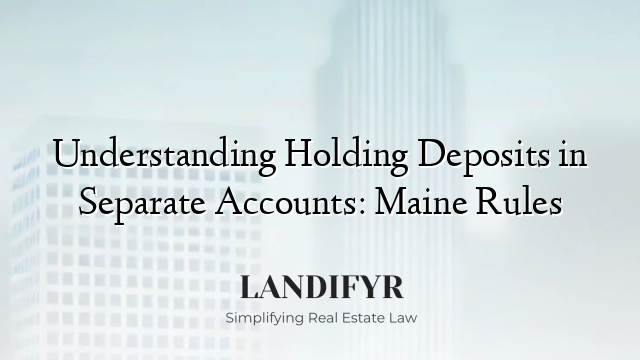 Understanding Holding Deposits in Separate Accounts: Maine Rules
