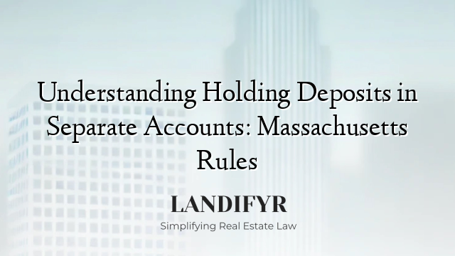 Understanding Holding Deposits in Separate Accounts: Massachusetts Rules