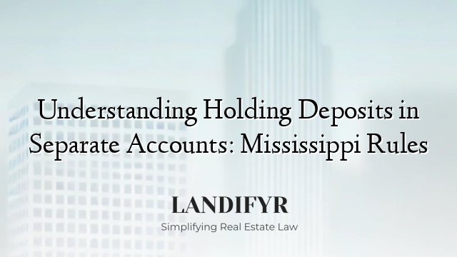 Understanding Holding Deposits in Separate Accounts: Mississippi Rules