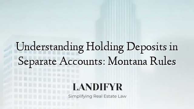 Understanding Holding Deposits in Separate Accounts: Montana Rules