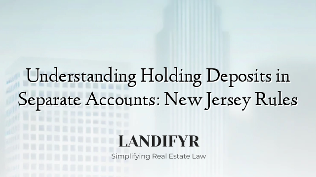 Understanding Holding Deposits in Separate Accounts: New Jersey Rules