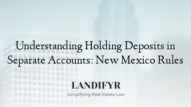 Understanding Holding Deposits in Separate Accounts: New Mexico Rules