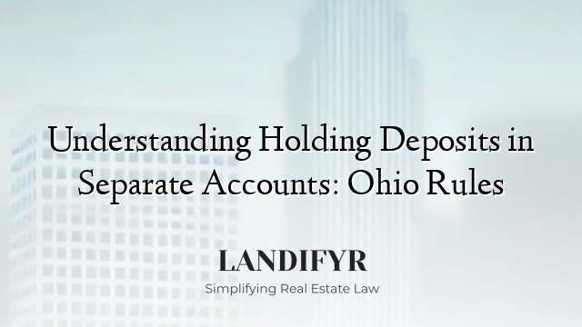 Understanding Holding Deposits in Separate Accounts: Ohio Rules