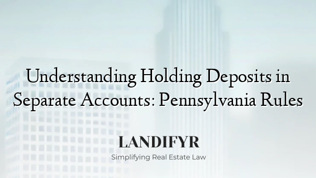 Understanding Holding Deposits in Separate Accounts: Pennsylvania Rules
