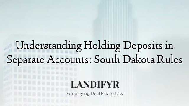 Understanding Holding Deposits in Separate Accounts: South Dakota Rules