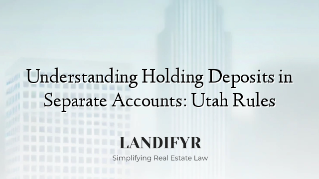 Understanding Holding Deposits in Separate Accounts: Utah Rules