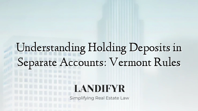 Understanding Holding Deposits in Separate Accounts: Vermont Rules