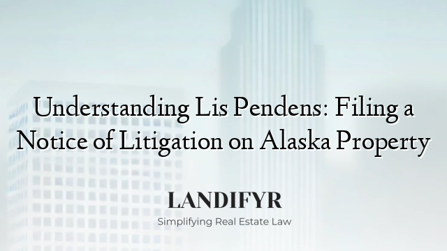Understanding Lis Pendens: Filing a Notice of Litigation on Alaska Property