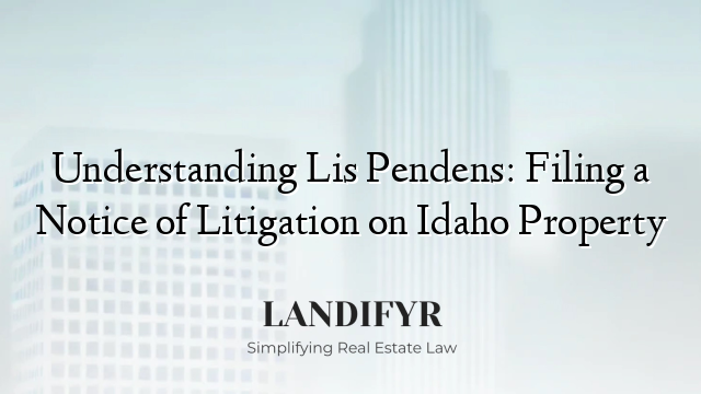 Understanding Lis Pendens: Filing a Notice of Litigation on Idaho Property