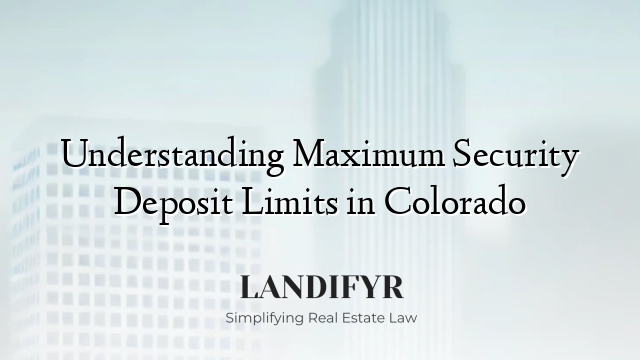 Understanding Maximum Security Deposit Limits in Colorado