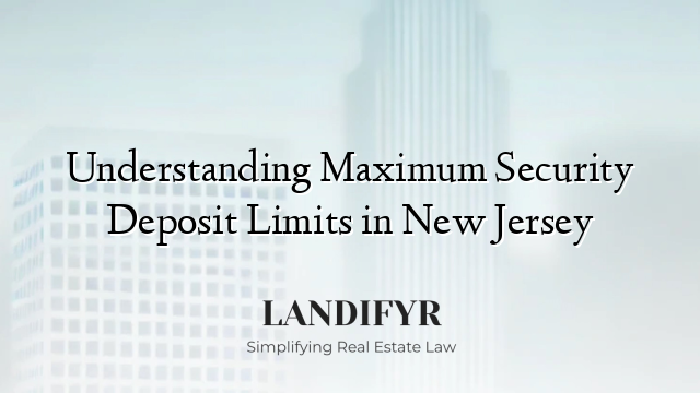 Understanding Maximum Security Deposit Limits in New Jersey