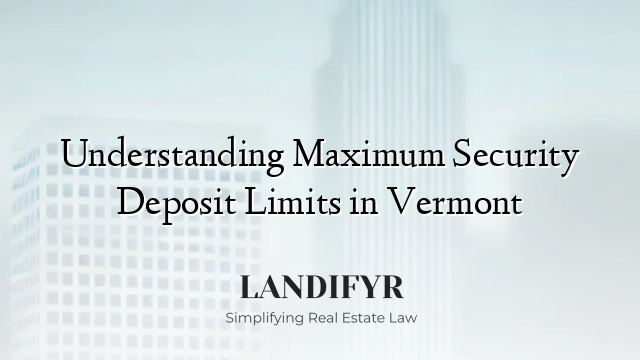 Understanding Maximum Security Deposit Limits in Vermont