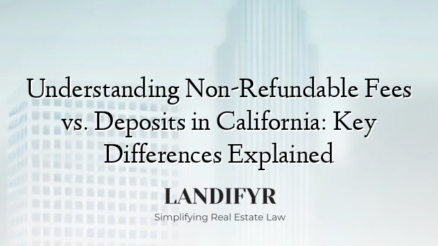 Understanding Non-Refundable Fees vs. Deposits in California: Key Differences Explained