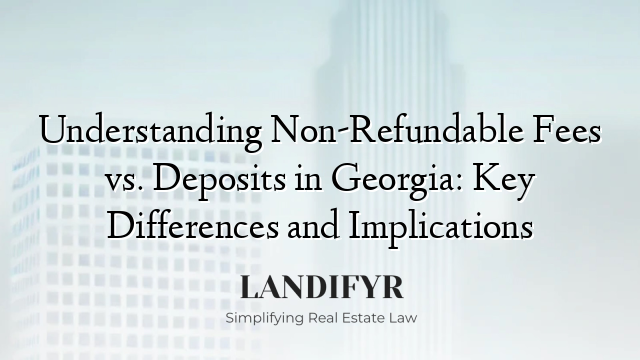 Understanding Non-Refundable Fees vs. Deposits in Georgia: Key Differences and Implications