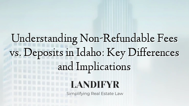 Understanding Non-Refundable Fees vs. Deposits in Idaho: Key Differences and Implications