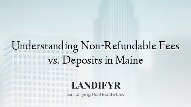 Understanding Non-Refundable Fees vs. Deposits in Maine