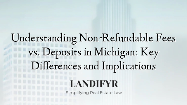 Understanding Non-Refundable Fees vs. Deposits in Michigan: Key Differences and Implications