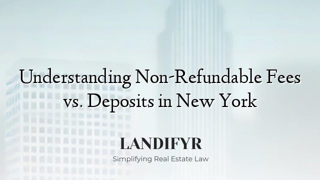 Understanding Non-Refundable Fees vs. Deposits in New York