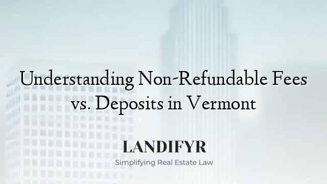 Understanding Non-Refundable Fees vs. Deposits in Vermont
