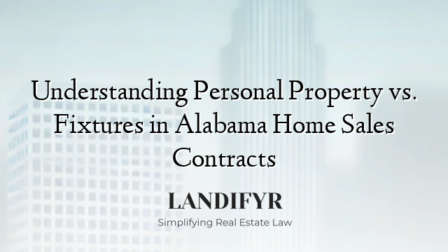 Understanding Personal Property vs. Fixtures in Alabama Home Sales Contracts