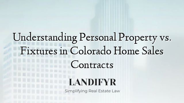 Understanding Personal Property vs. Fixtures in Colorado Home Sales Contracts