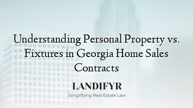 Understanding Personal Property vs. Fixtures in Georgia Home Sales Contracts