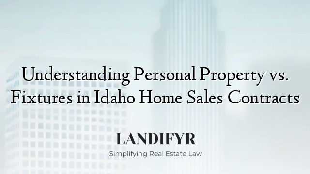 Understanding Personal Property vs. Fixtures in Idaho Home Sales Contracts