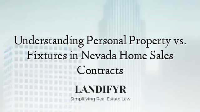 Understanding Personal Property vs. Fixtures in Nevada Home Sales Contracts