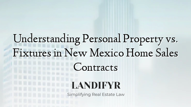 Understanding Personal Property vs. Fixtures in New Mexico Home Sales Contracts