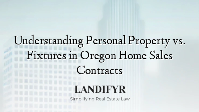 Understanding Personal Property vs. Fixtures in Oregon Home Sales Contracts