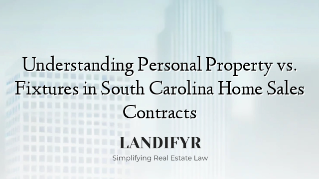 Understanding Personal Property vs. Fixtures in South Carolina Home Sales Contracts