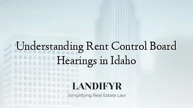 Understanding Rent Control Board Hearings in Idaho