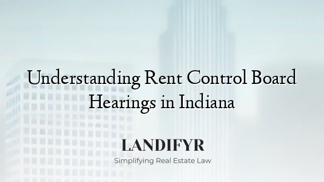 Understanding Rent Control Board Hearings in Indiana