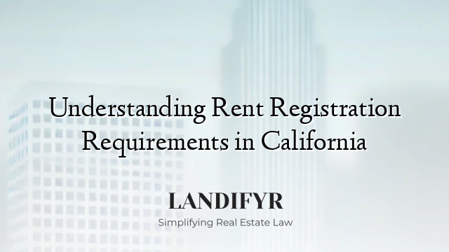 Understanding Rent Registration Requirements in California