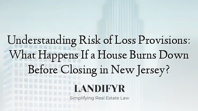 Understanding Risk of Loss Provisions: What Happens If a House Burns Down Before Closing in New Jersey?
