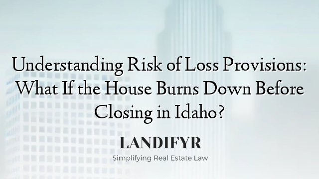 Understanding Risk of Loss Provisions: What If the House Burns Down Before Closing in Idaho?
