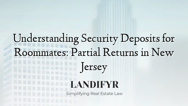 Understanding Security Deposits for Roommates: Partial Returns in New Jersey