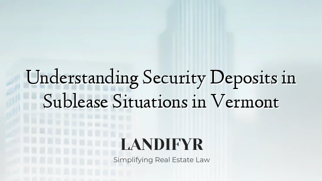 Understanding Security Deposits in Sublease Situations in Vermont