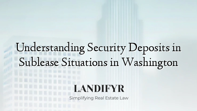 Understanding Security Deposits in Sublease Situations in Washington