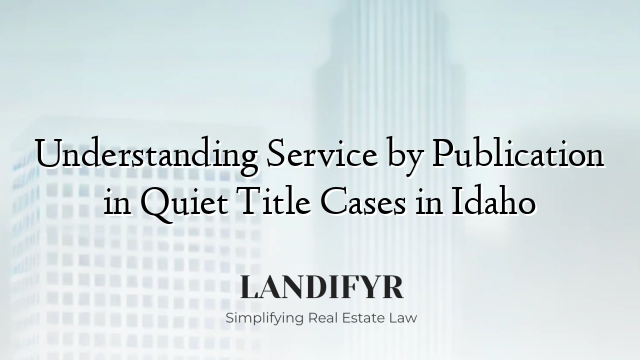 Understanding Service by Publication in Quiet Title Cases in Idaho