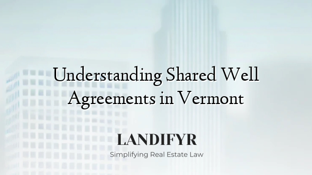 Understanding Shared Well Agreements in Vermont